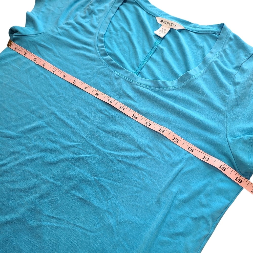 Athleta Short Sleeve Scoop Neck Tops Bundle S (Fits M) Mint Blue 2 Pack - Picture 8 of 10